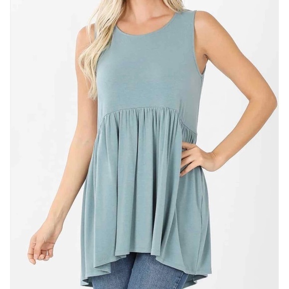 URBAN OUTFITTERS DROP WAIST TUNIC SAGE SIZE SMALL PETITE - Picture 1 of 13
